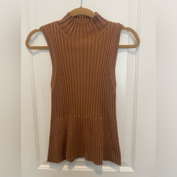 Anthropologie Sweaters - Anthropologie | Wool Blend Ribbed Knit Sleeveless Turtleneck Sweater Tank